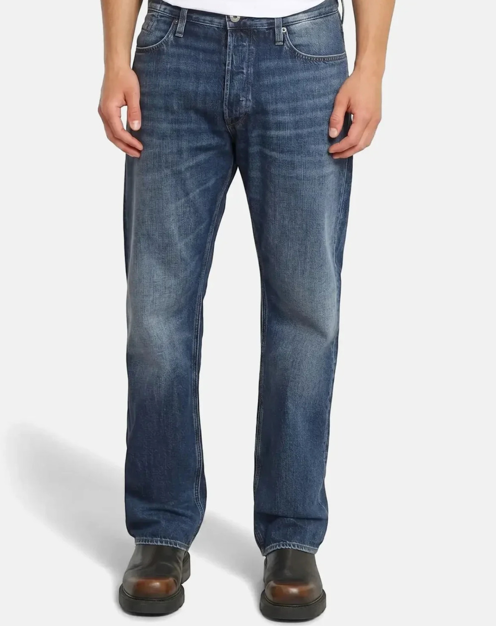G-Star Jeans 34x32 Dakota Regular Straight Worn in Waterspouts Blue Button Fly